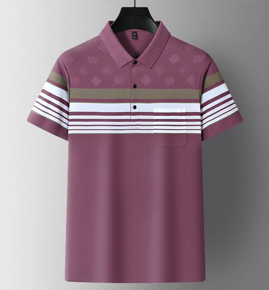 Men's Pink Lining Regular Fit Half Sleeve T-Shirt - Goamen