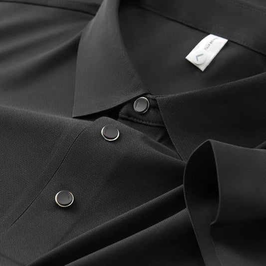 Self Black Stitchless Half Sleeve Polo T-shirt - Goamen