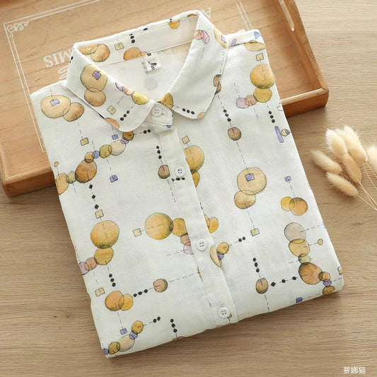 Men's White Printed Regular Fit Full Sleeve Shirts - Goamen