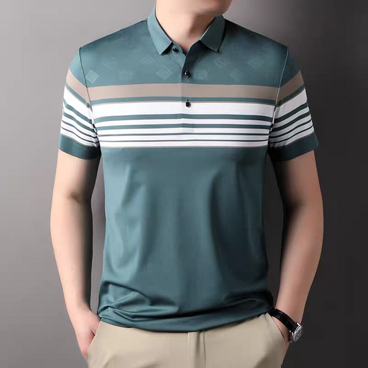 Men's Green Lining Regular Fit Half Sleeve T-Shirt - Goamen